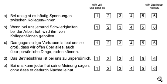 Fragebogenausschnitt